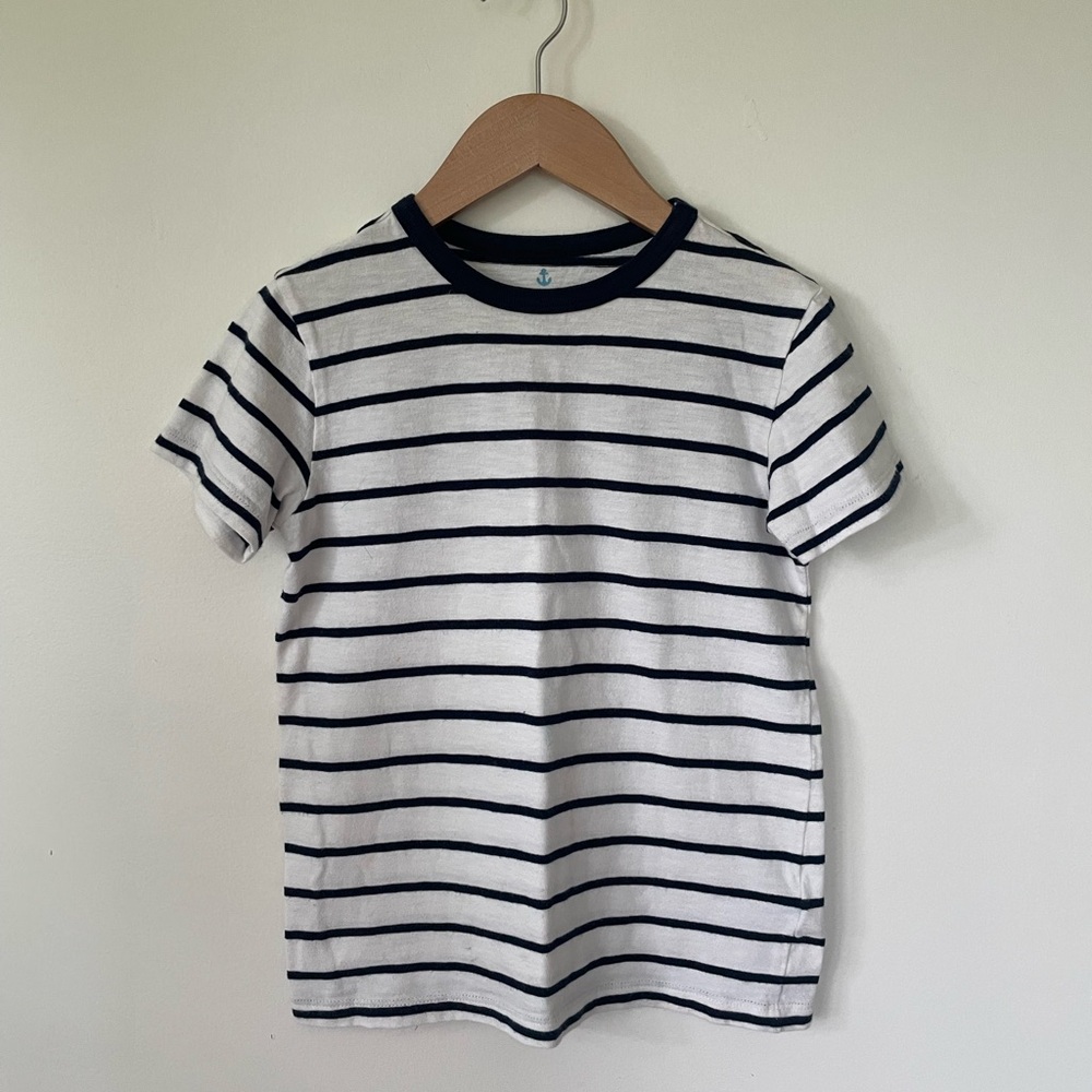 Crewcuts Striped Navy and White Short Sleeve Tee